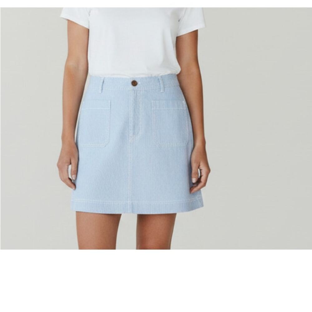 J. Crew Mini Skirt Striped Blue White 10